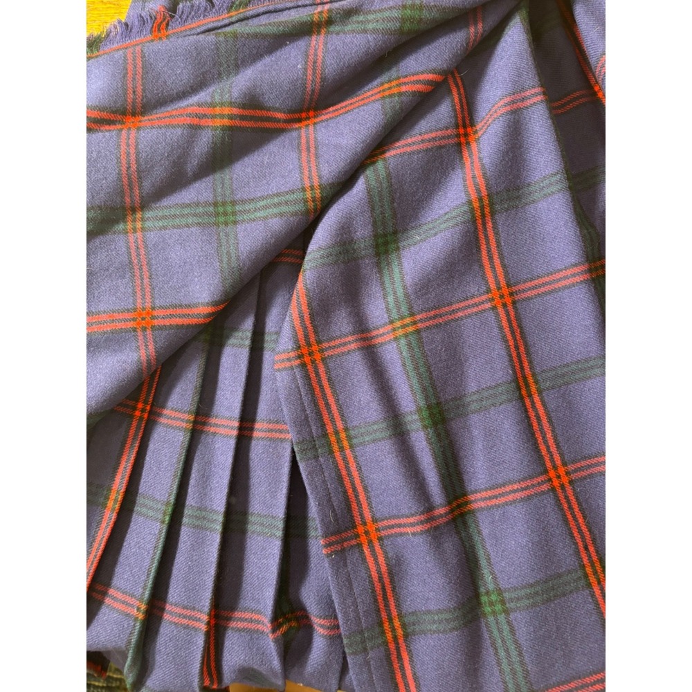 Loch Lomond Mill Vintage Scottish Wool Tartan Plaid Kilt Skirt Blue Red Green 0 - Picture 5 of 15